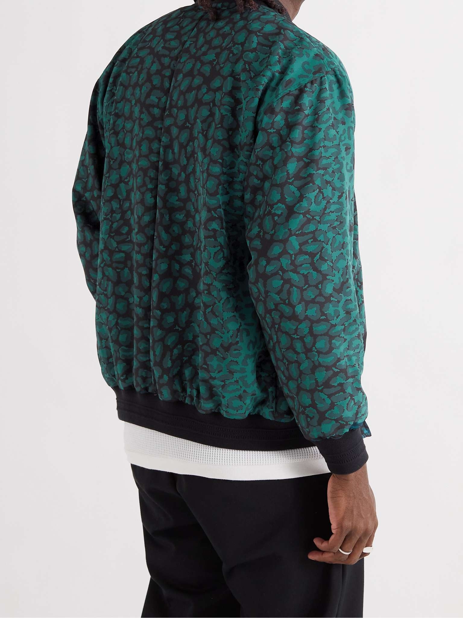 Leopard-Print Faille Bomber Jacket - 4