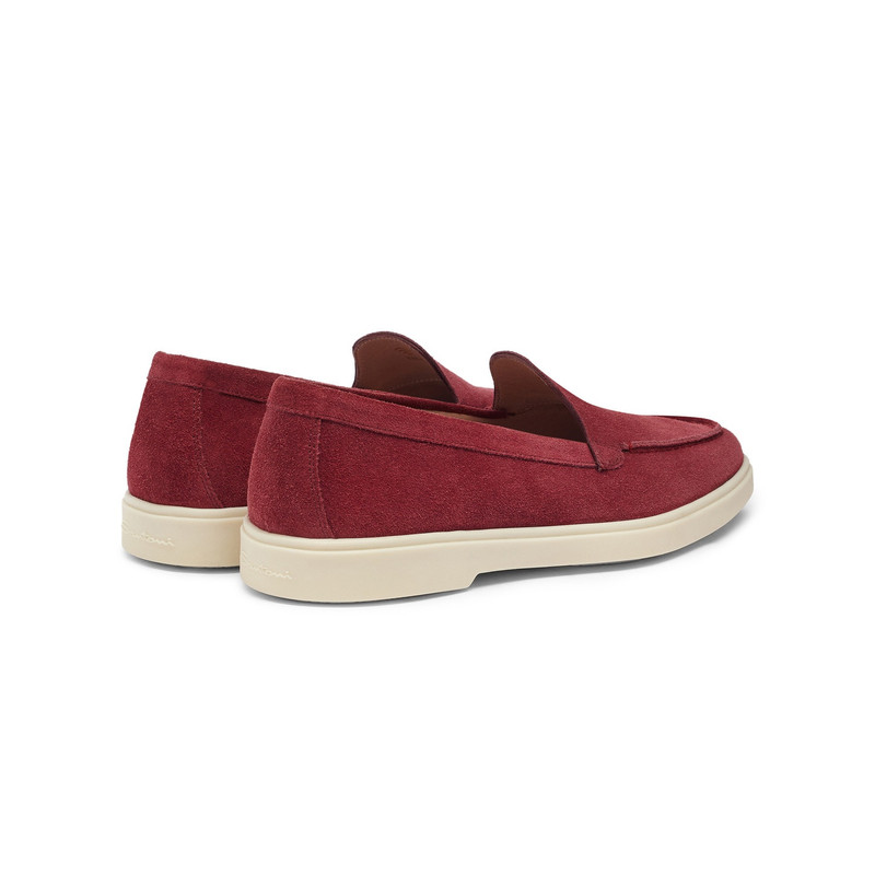 Women's red suede loafer 4