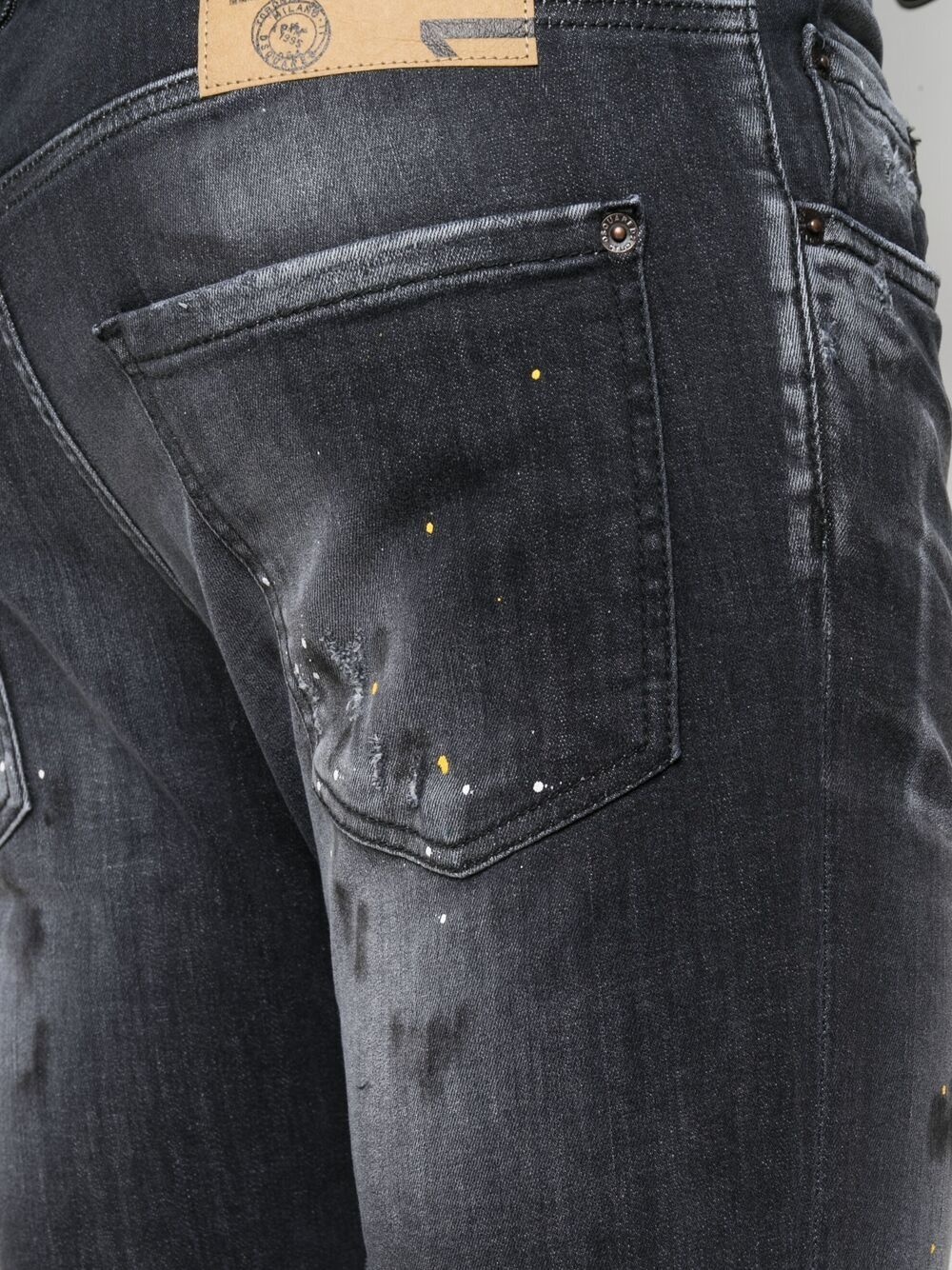 faded paint splatter jeans - 5