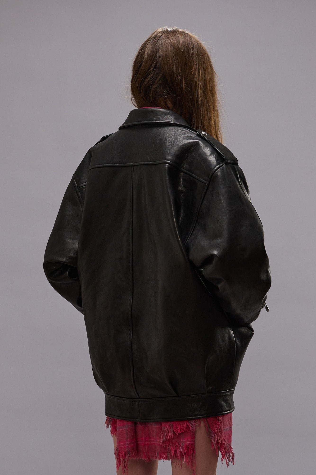 ELONGATED MOTORCYCLE JACKET - BLACK -R13 - 6
