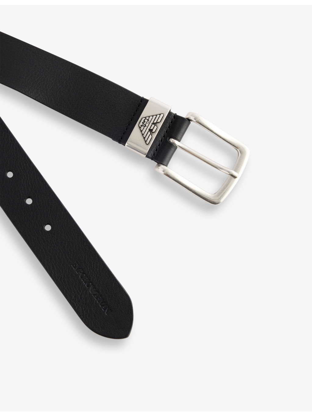 Embossed logo leather belt - 2