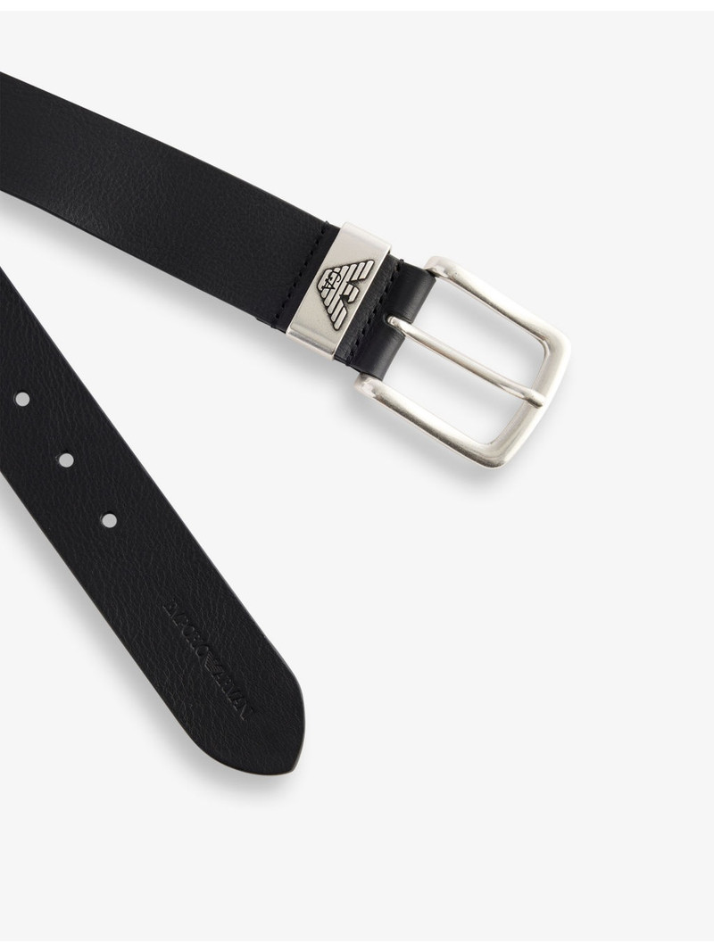 EMPORIO ARMANI Embossed logo leather belt outlook