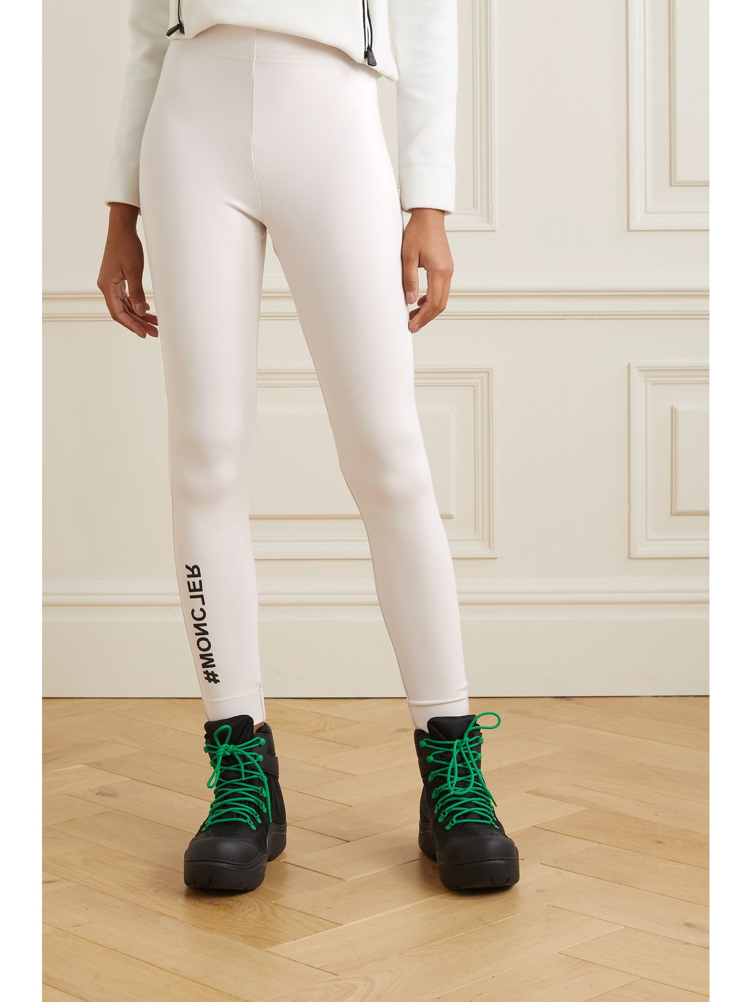 Printed stretch-jersey leggings White - 3