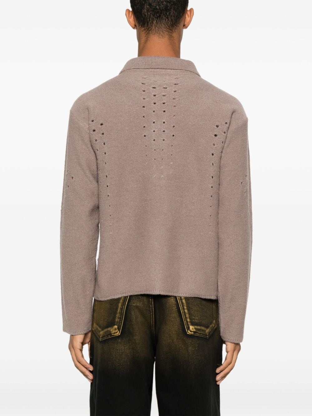 perforated-detail sweater - 4