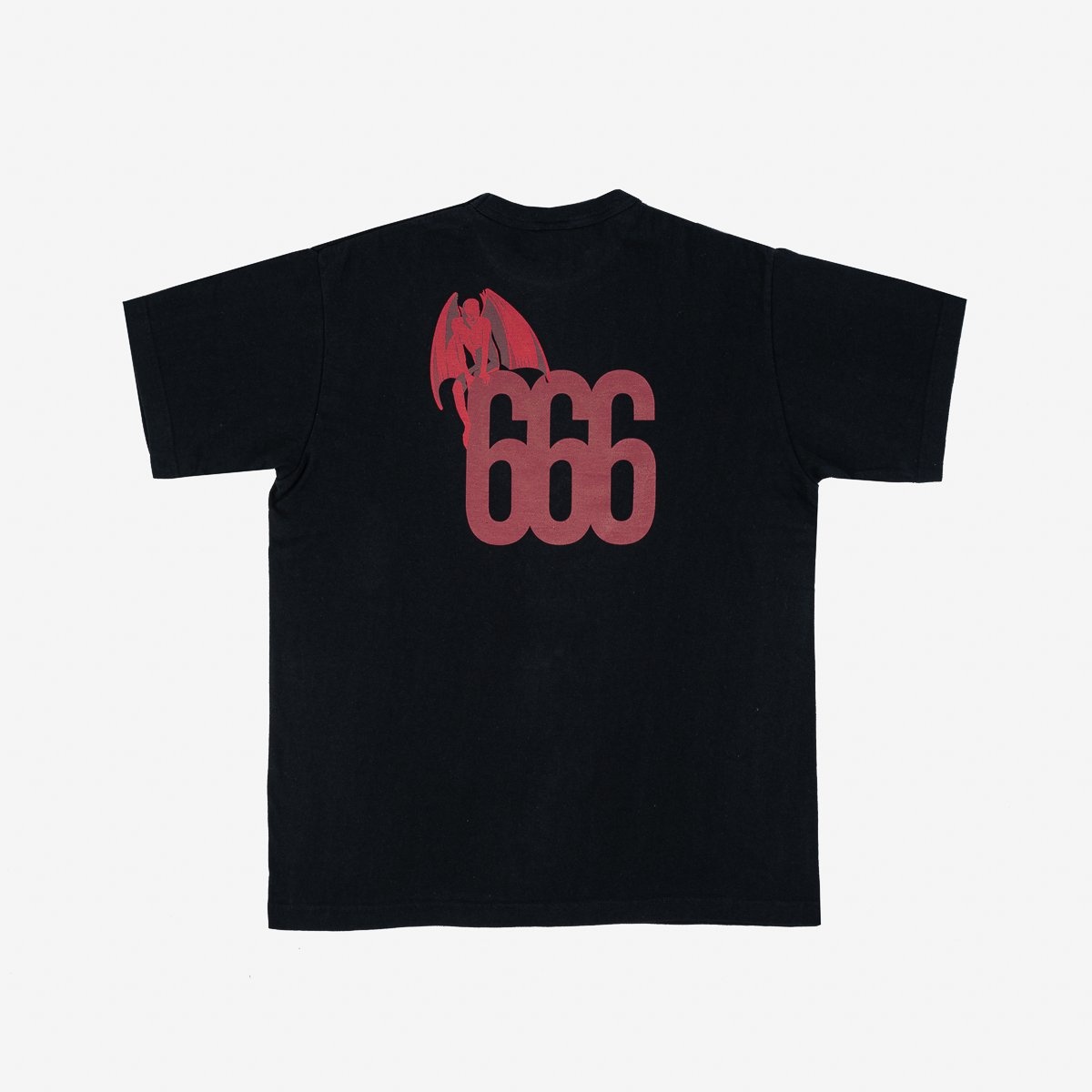 IHPT-666-BLK 6.5oz 666 Cut Printed Loopwheel Crew Neck T-Shirt - Black - 4