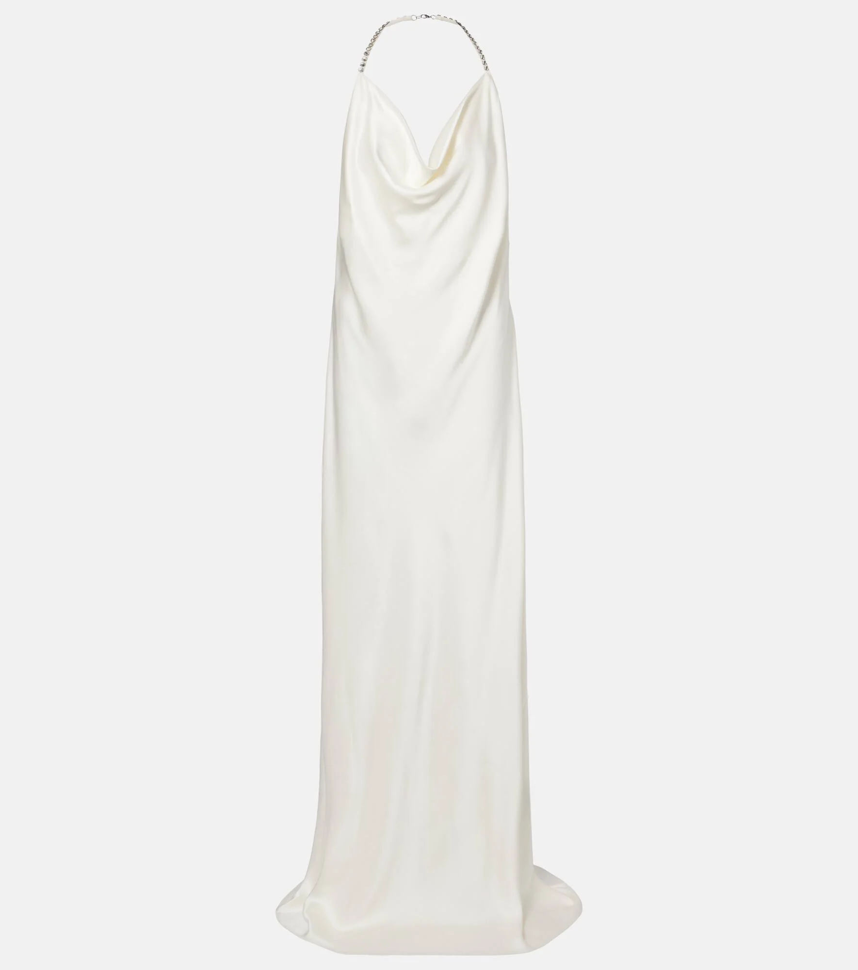 Crystal-embellished satin gown - 1