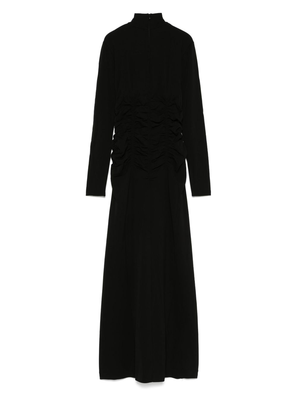 high-neck ruched gown - 2