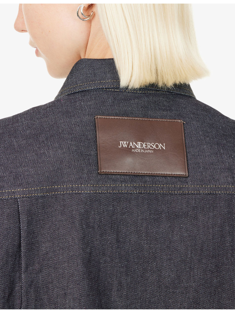 Patch-Pocket Oversized Denim Shirt 6