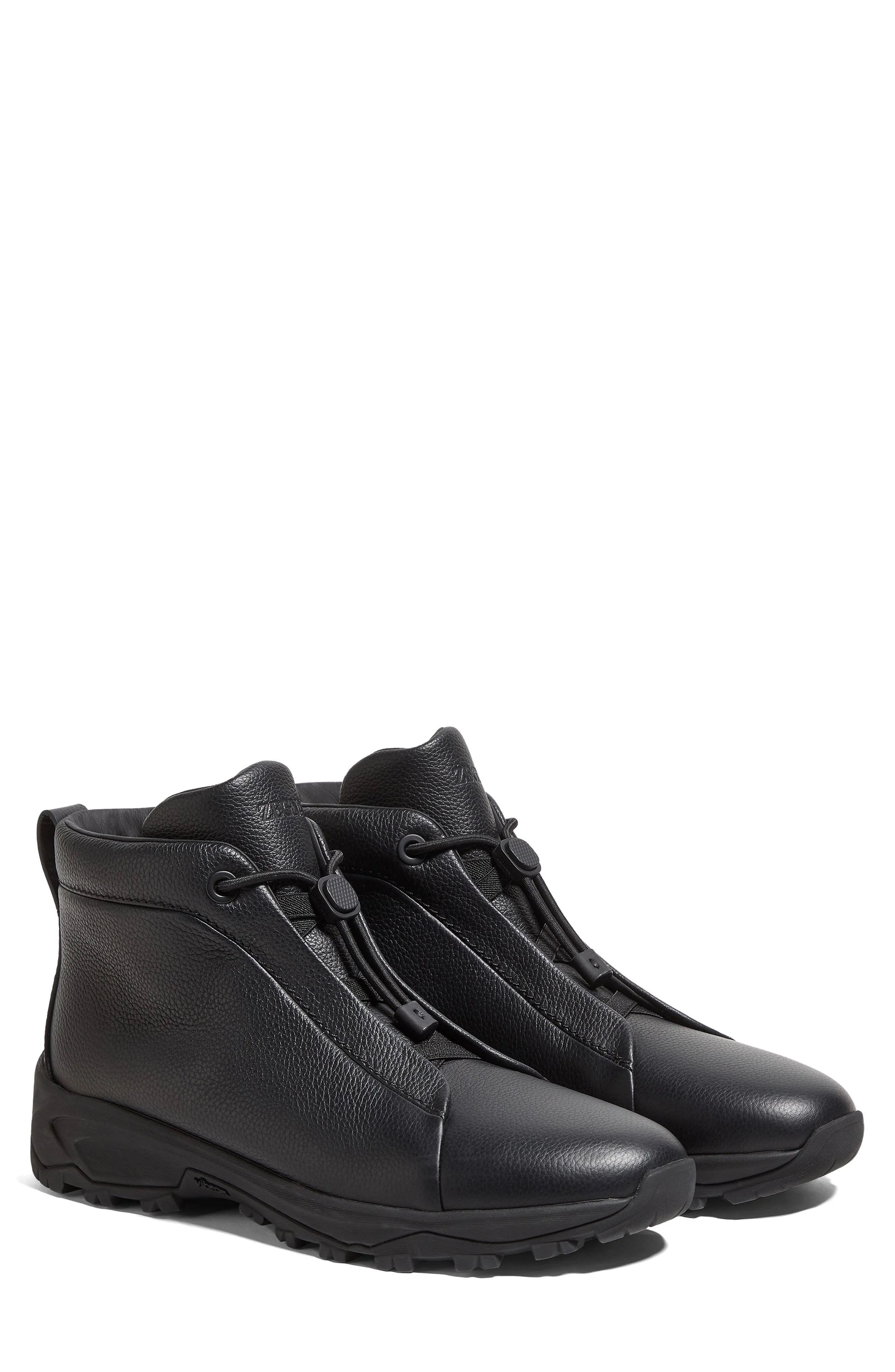 ZEGNA Triple Stitch™ Vetta High Top Sneaker in Black at Nordstrom - 1