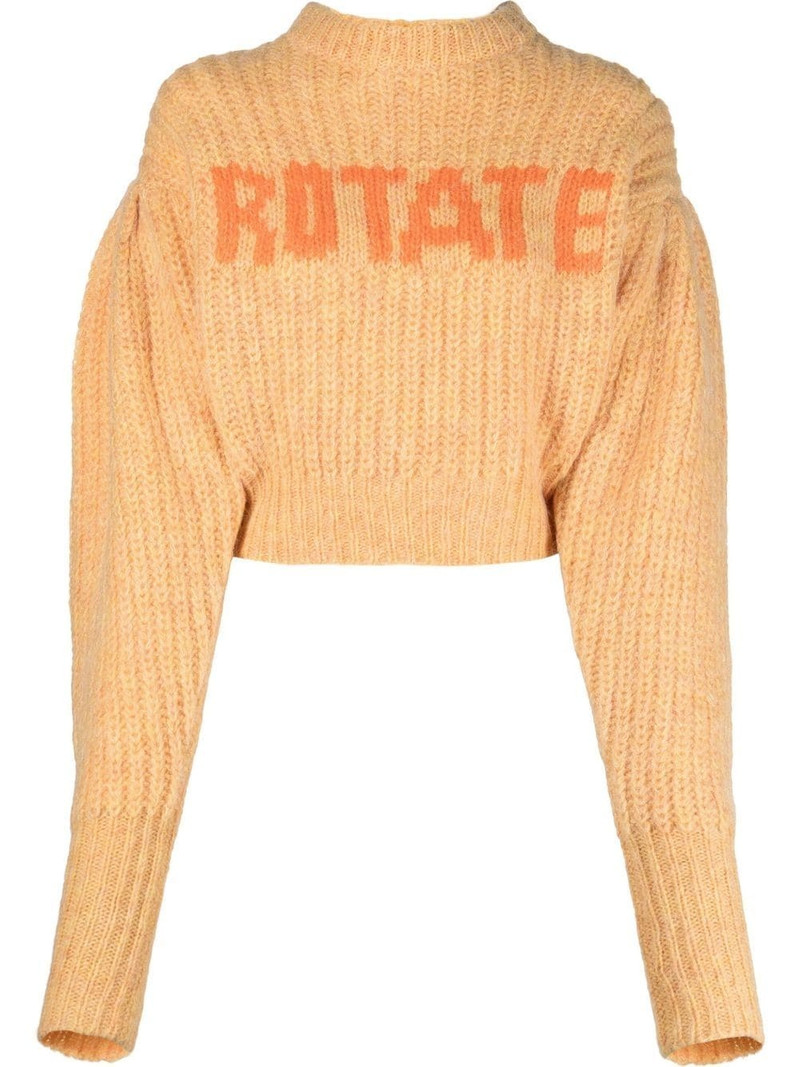 logo-print chunky-knit jumper 1