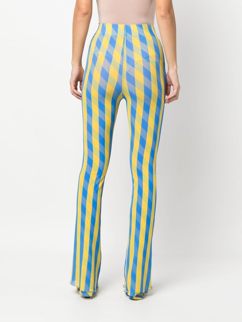 stripe checked slim-fit trousers 4