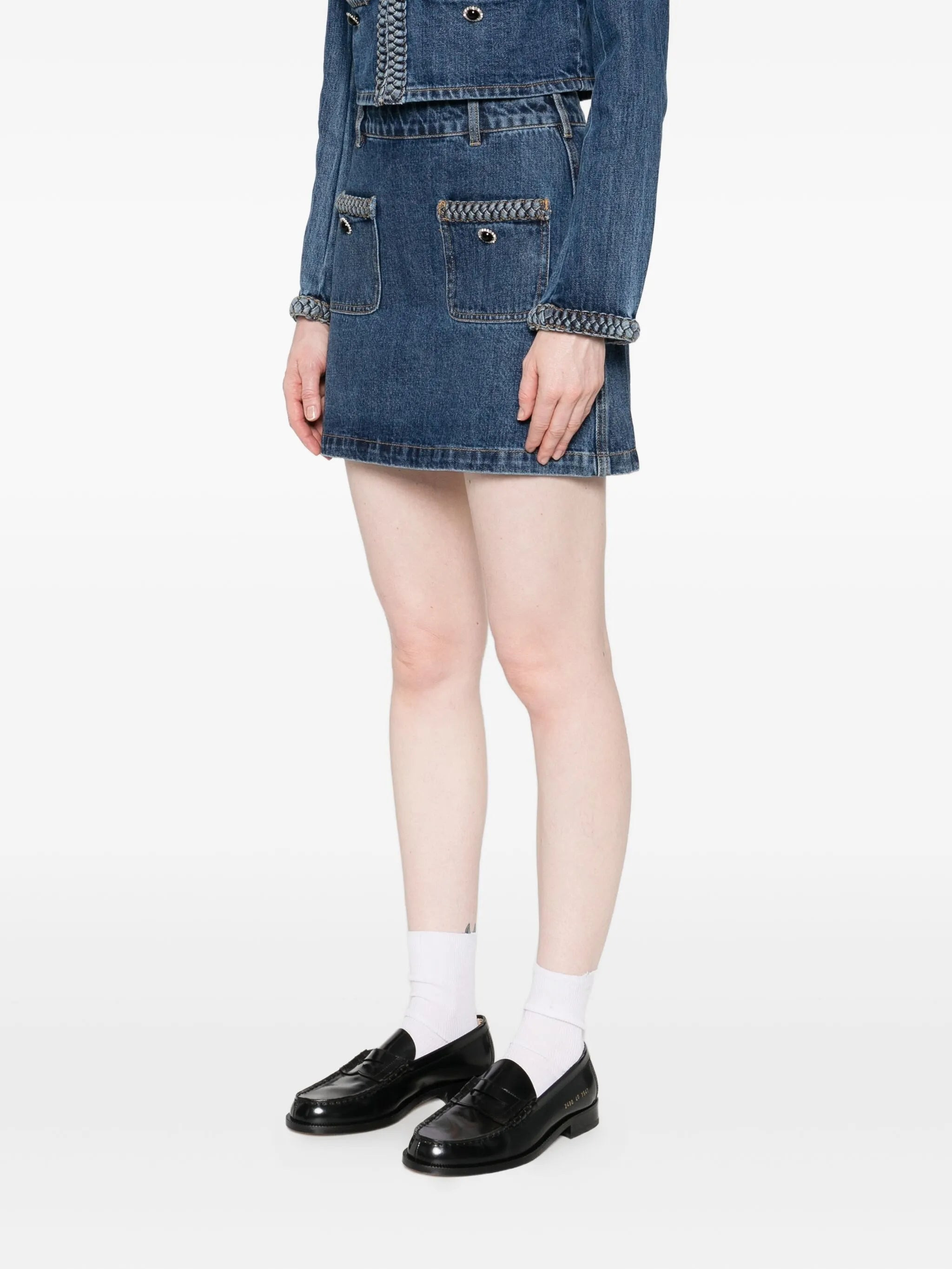 Self-portrait Denim Mini Skirt - 5