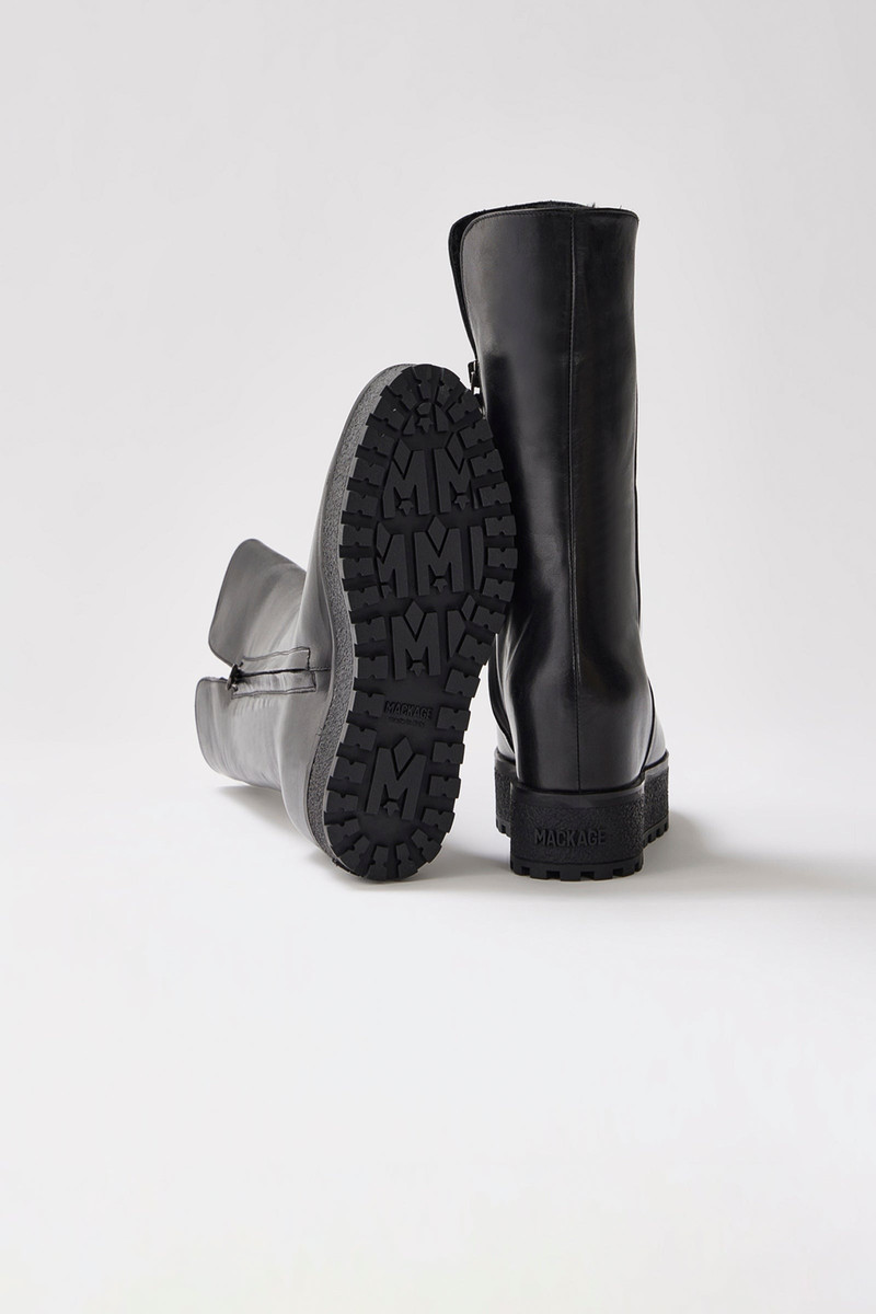 NOBLE shearling-lined wedge (R) Leather boot for women 6