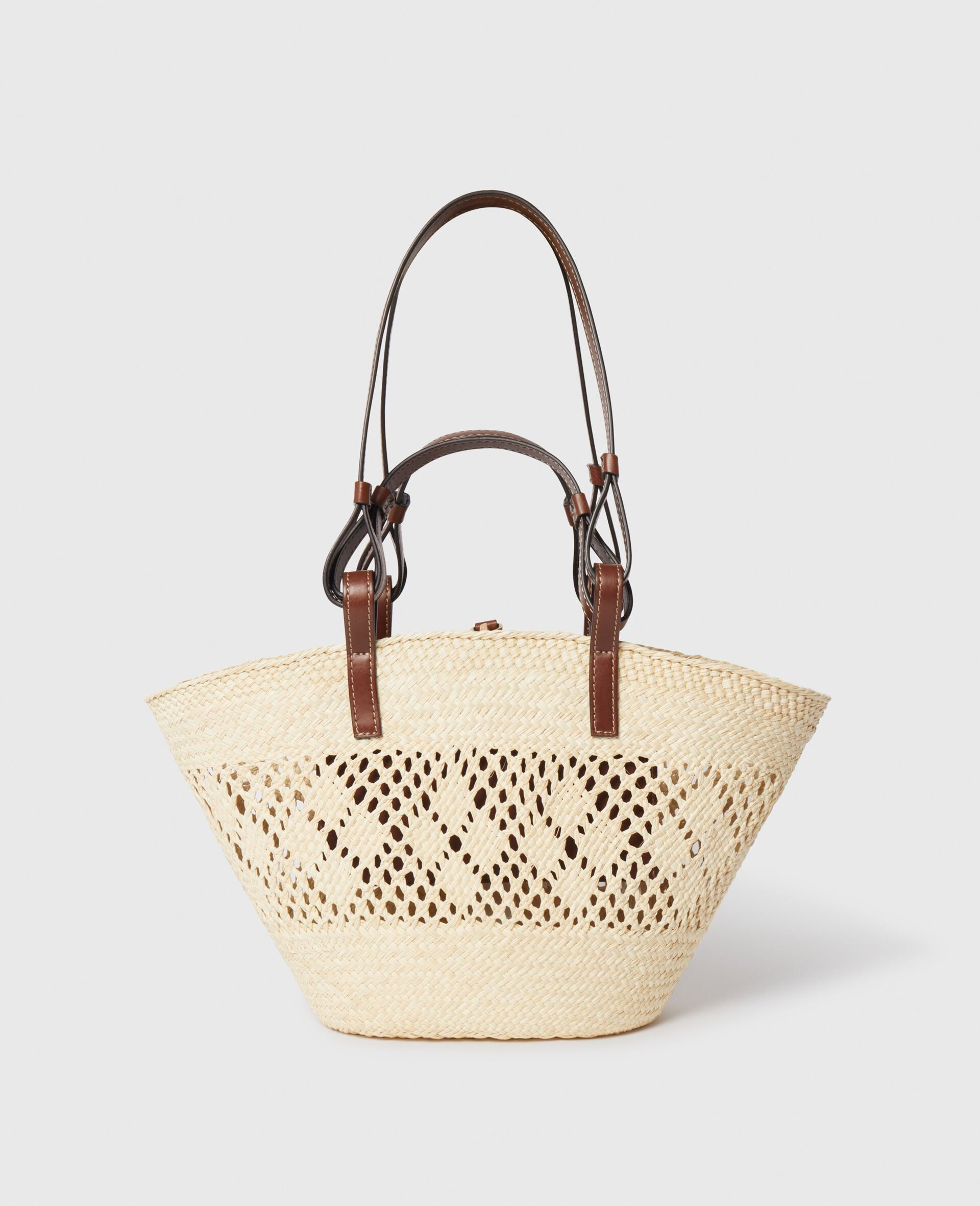 Logo Raffia Crochet Medium Tote Bag - 4