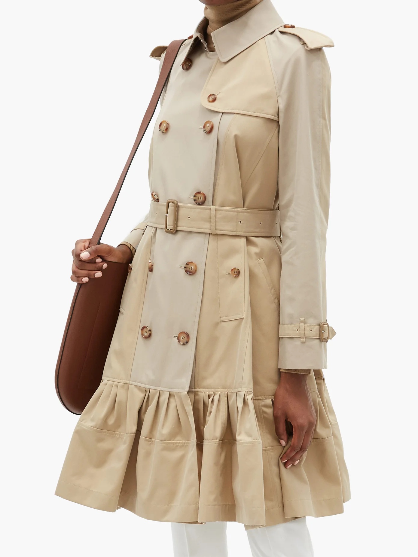 Clayhall ruffled-hem cotton-gabardine trench coat - 6