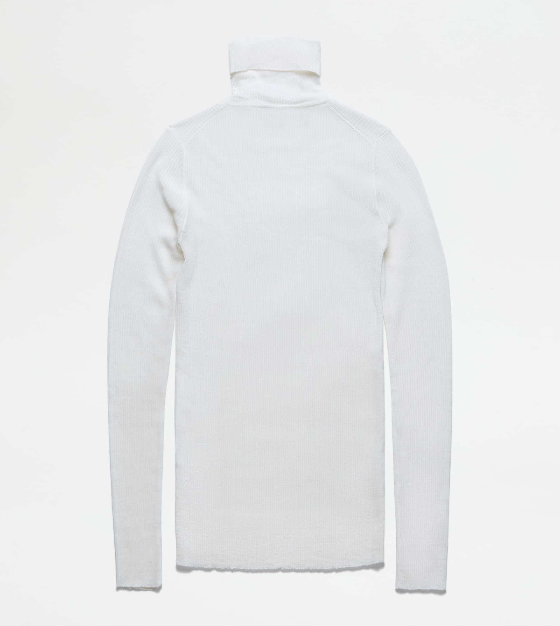 HIGH NECK JUMPER IN WOOL - WHITE - 6