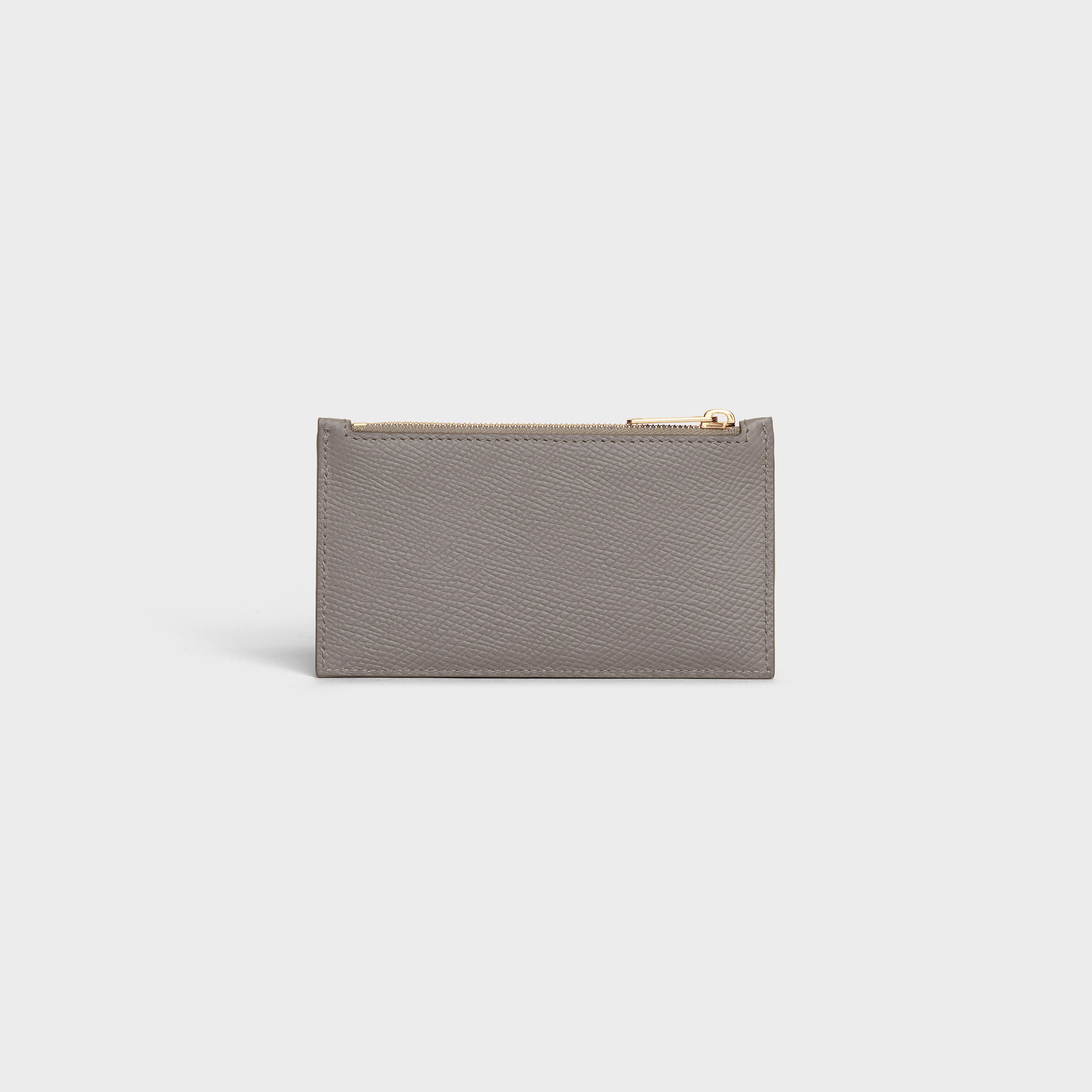 Zipped compact card holder in Grained calfskin - 3