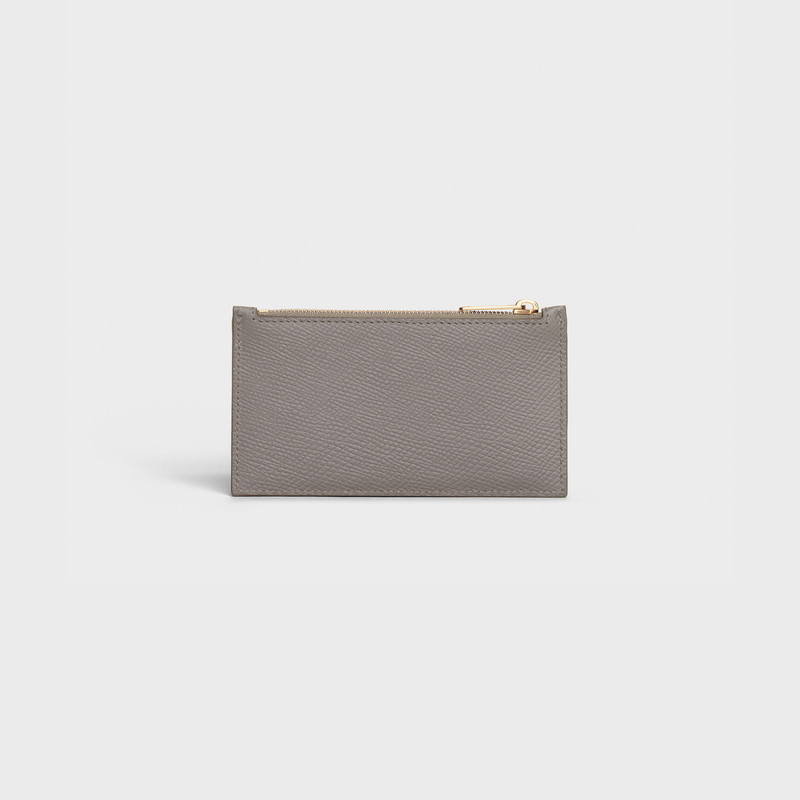 Zipped compact card holder in Grained calfskin 3
