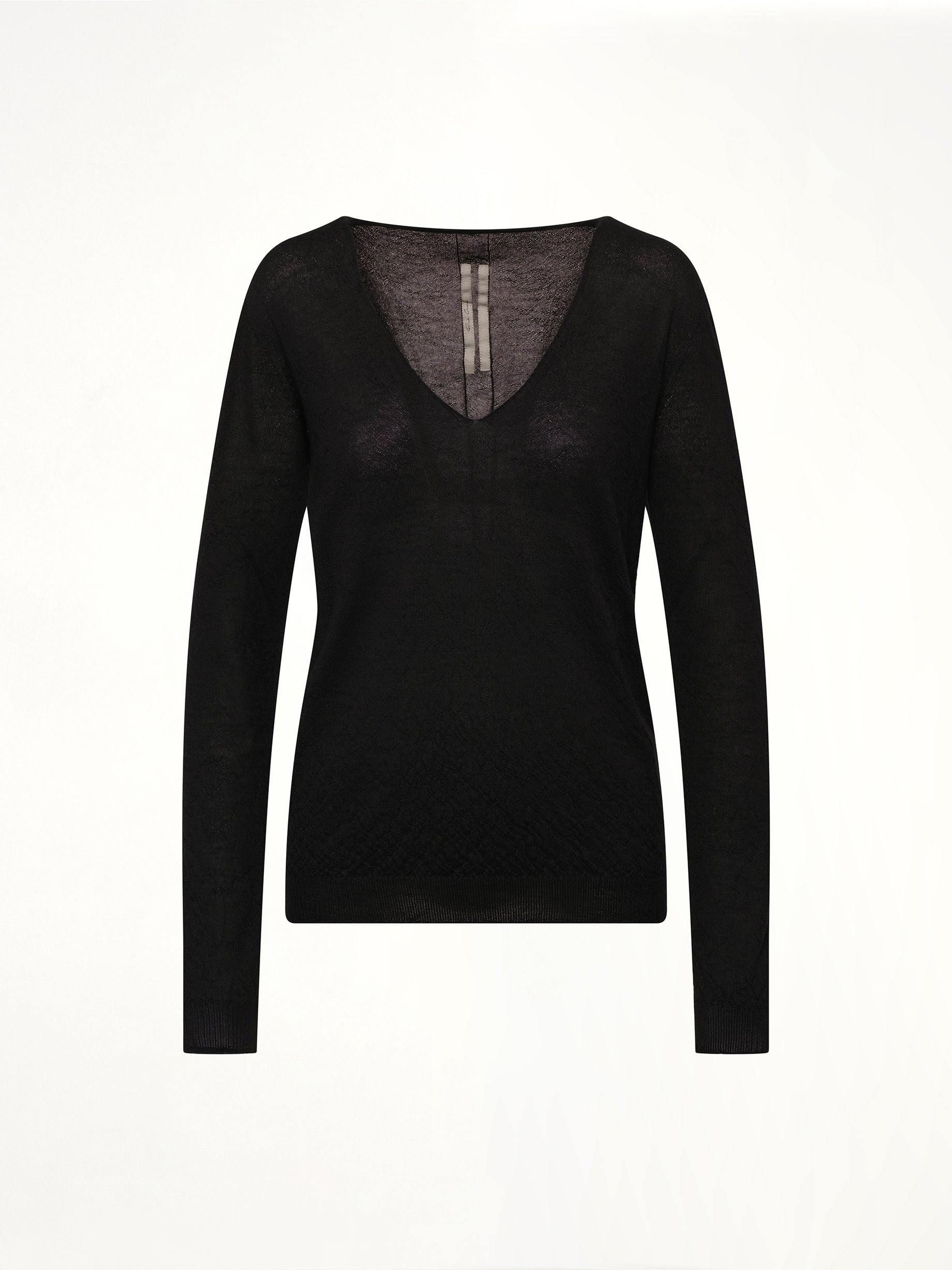 Cashmere V-Neck Pull in Black - 2