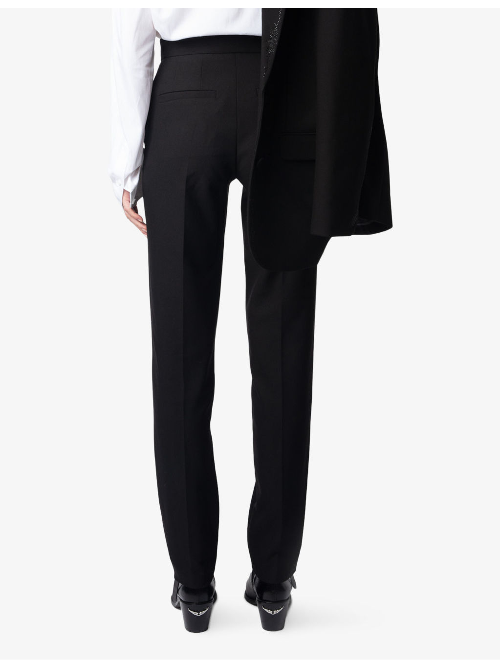 Panny rhinestone-embellished straight-leg stretch-woven trousers - 4