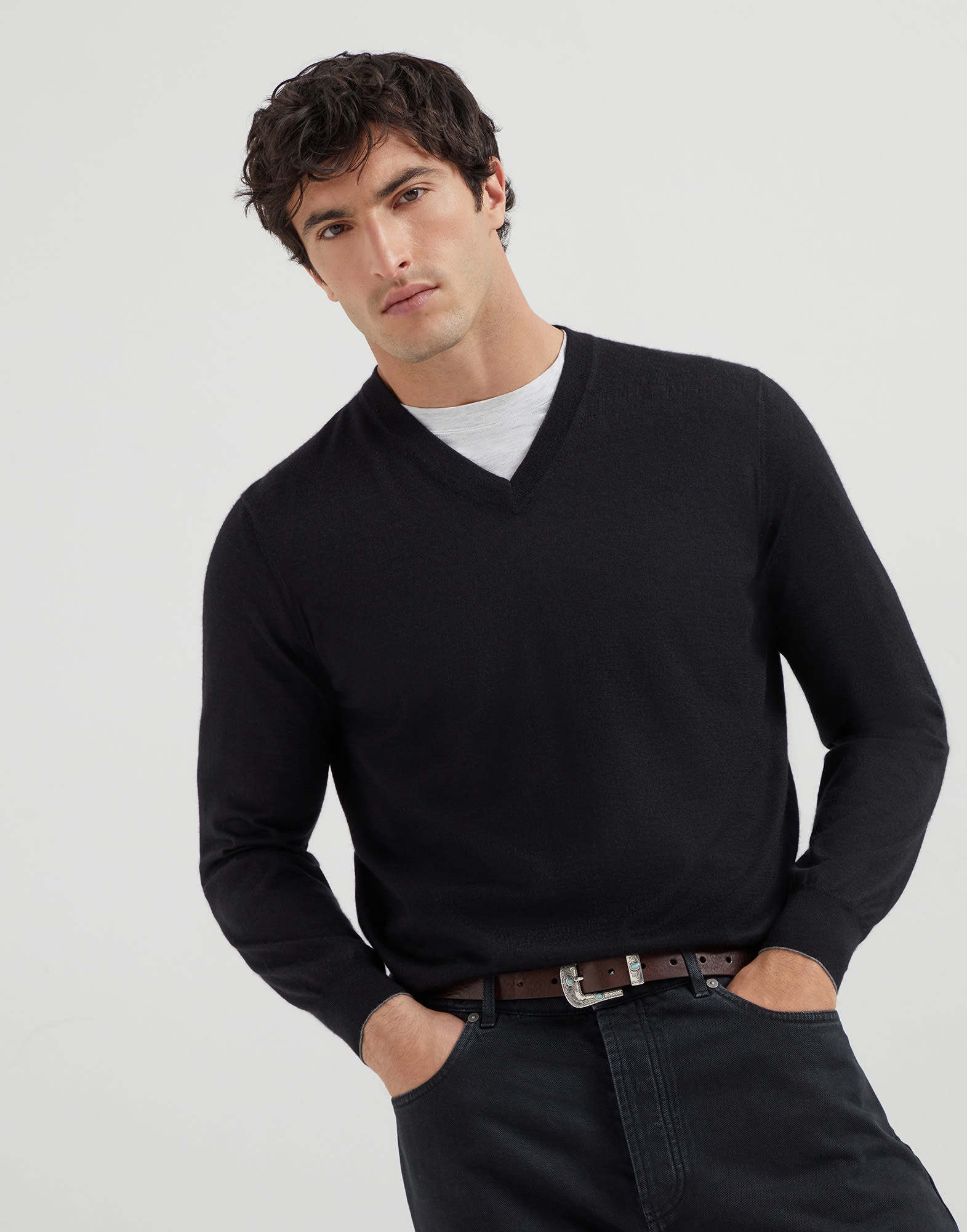 Cashmere and silk lightweight sweater - 1