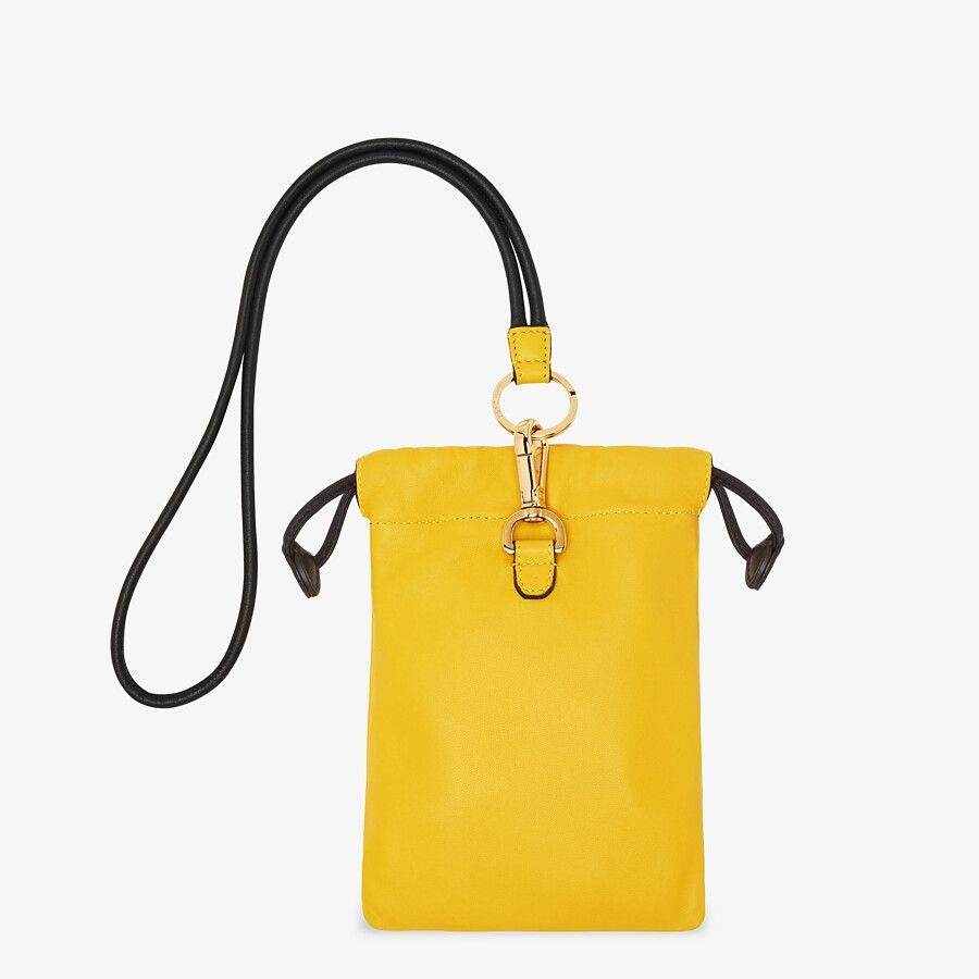 Yellow nappa leather pouch - 2