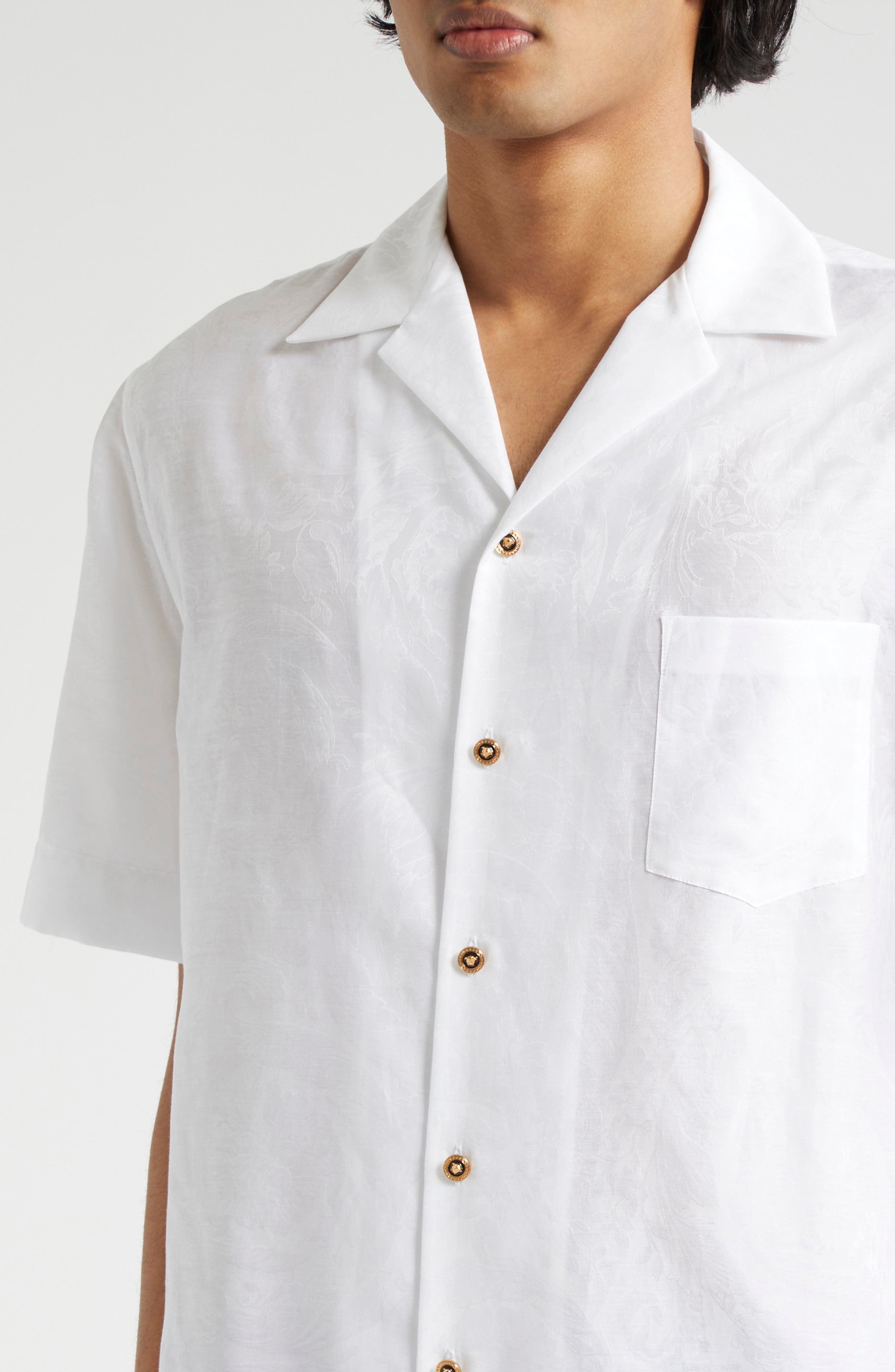 Barocco Jacquard Camp Shirt - 5
