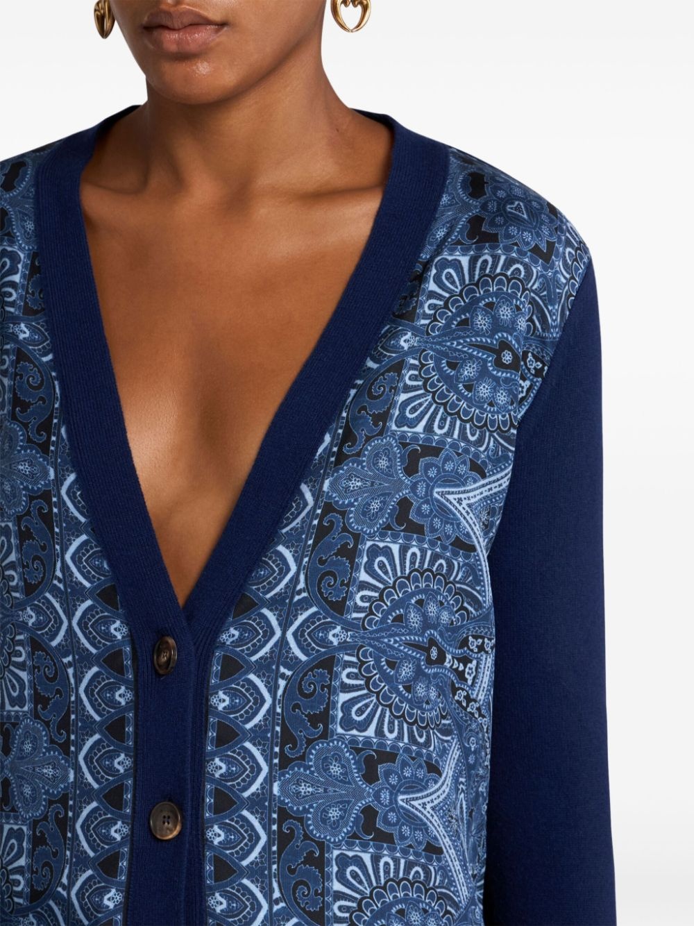 panelled cardigan - 4