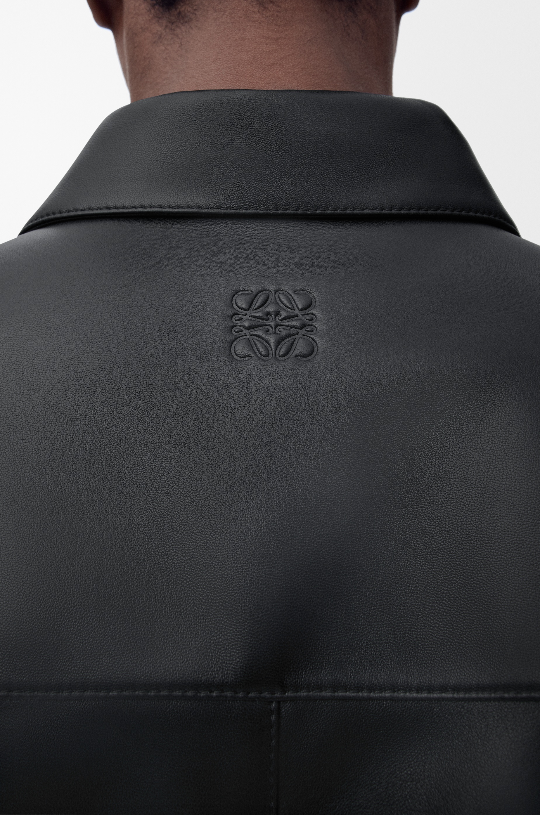 Short sleeve shirt in nappa lambskin - 5