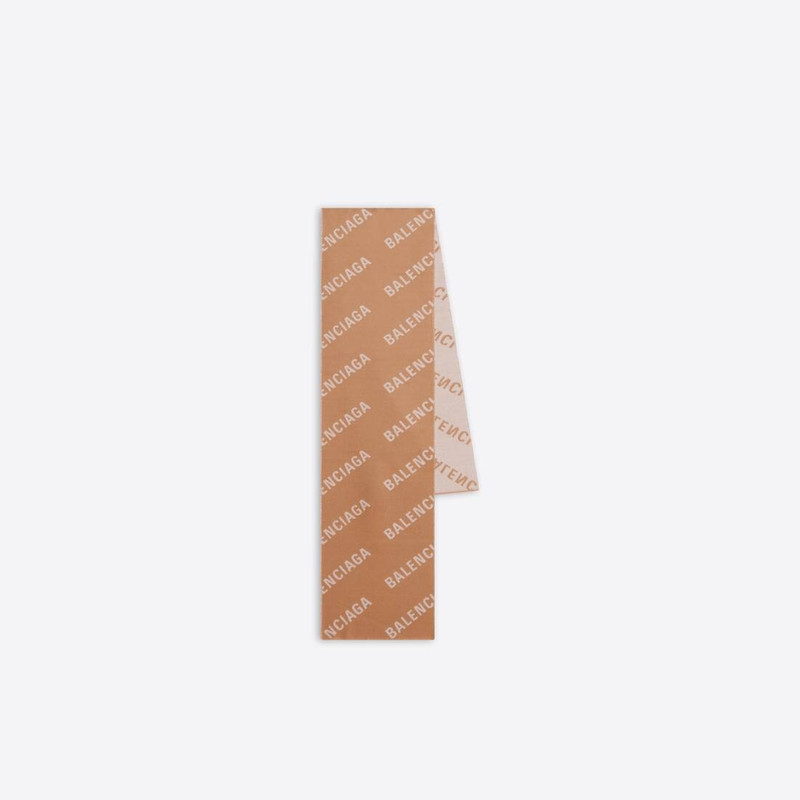 BALENCIAGA Allover Logo Macro Scarf in Brown outlook