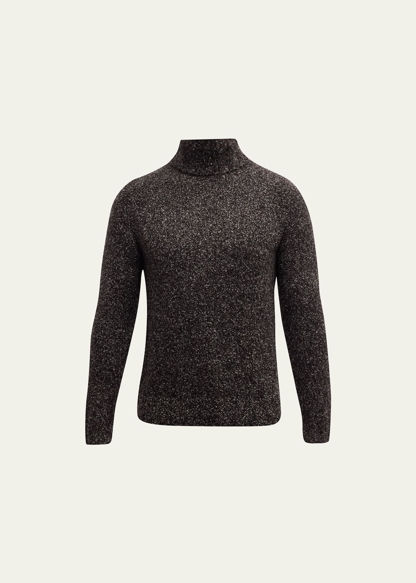 Men's Boucle Cashmere-Silk Turtleneck - 1