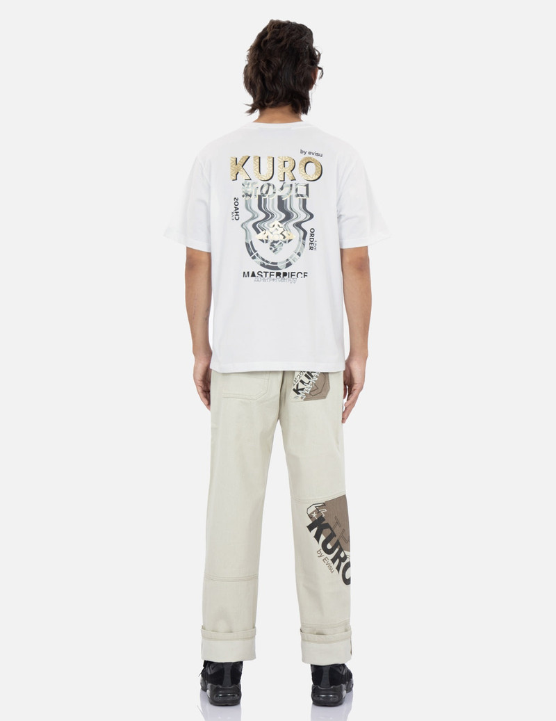 Seagull Print Colorblock Denim Jeans 5