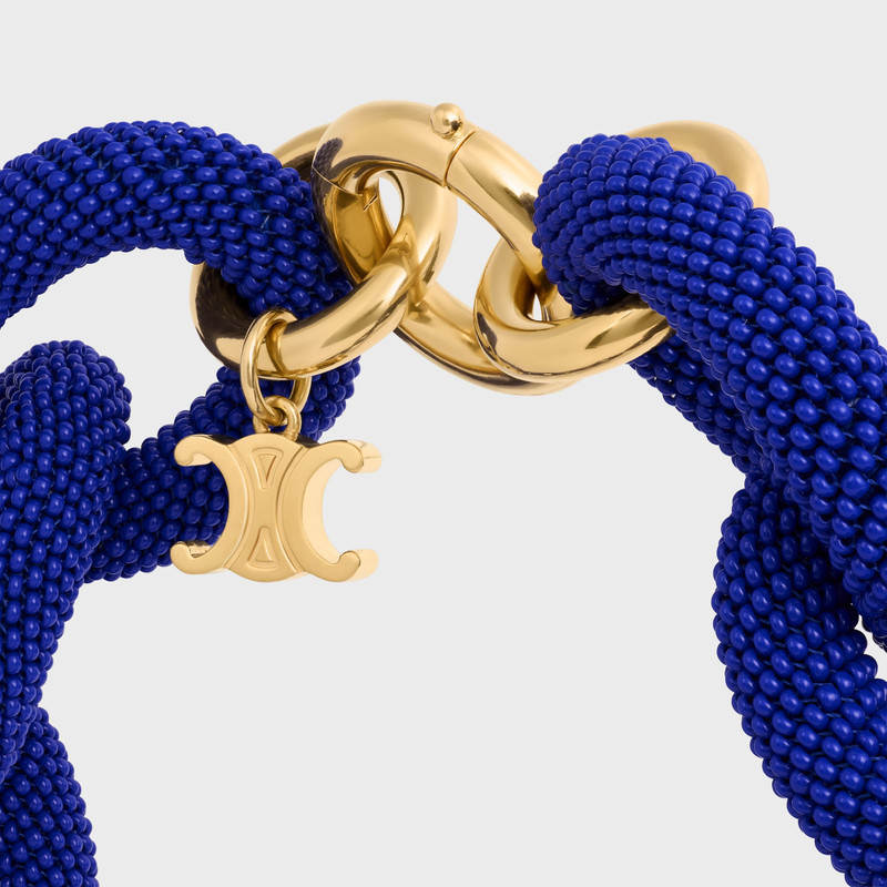 CELINE été Celine Links Necklace in Beads and Brass with Gold Finish outlook