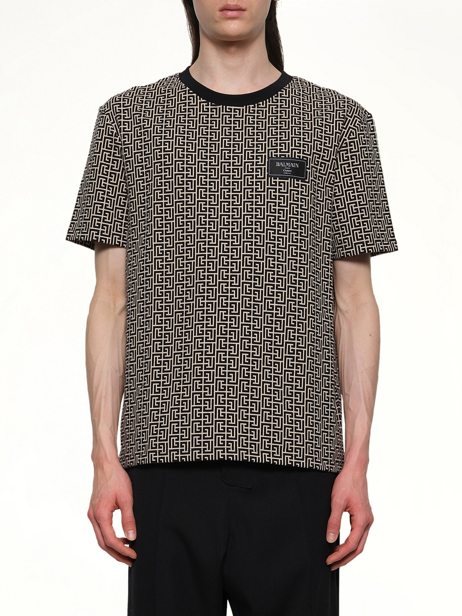 Monogram Couture Label Regular T-Shirt in Ivory/Black - 1