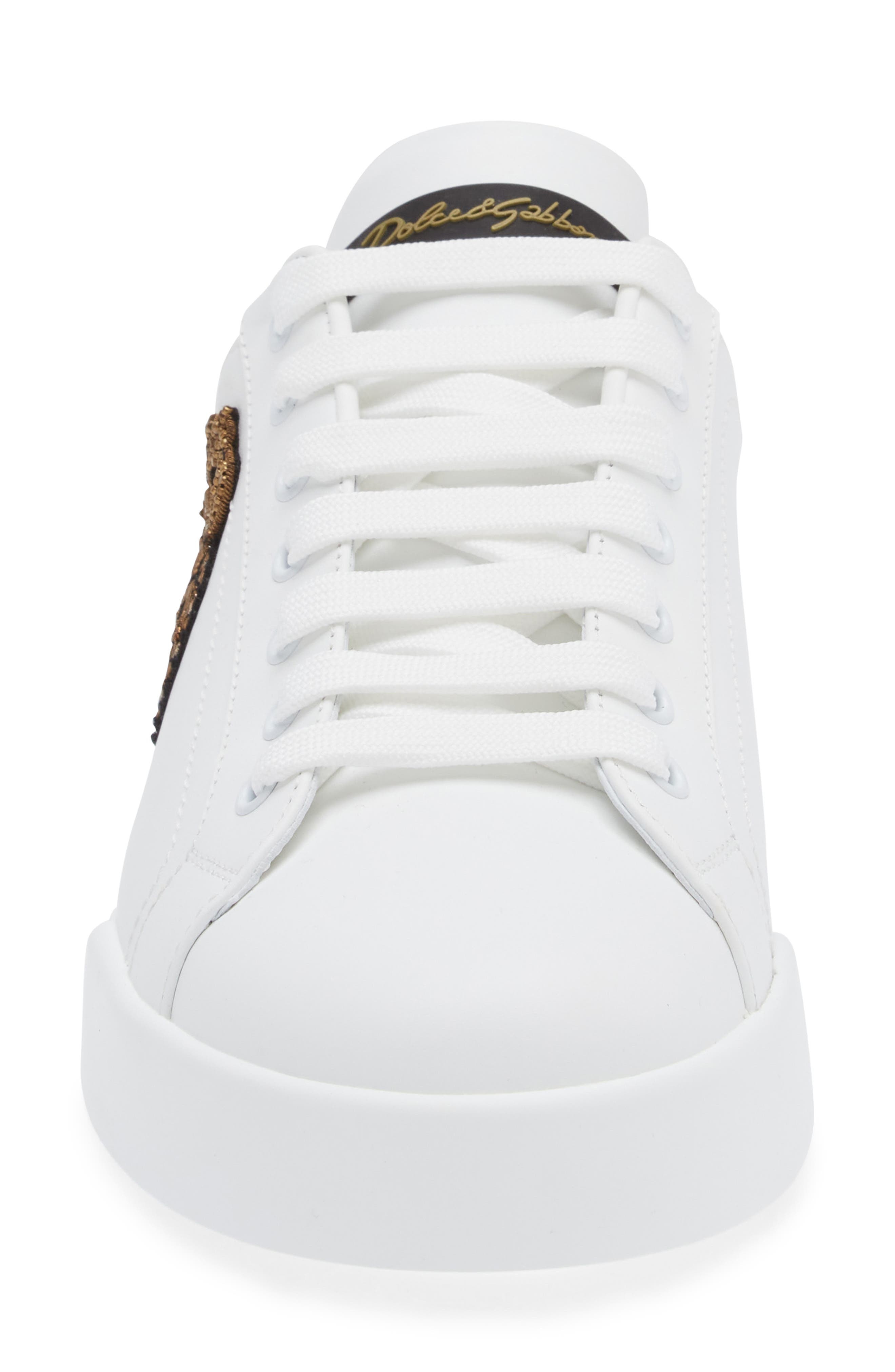 Dolce&Gabbana Portofino Crest Sneaker in White at Nordstrom - 4