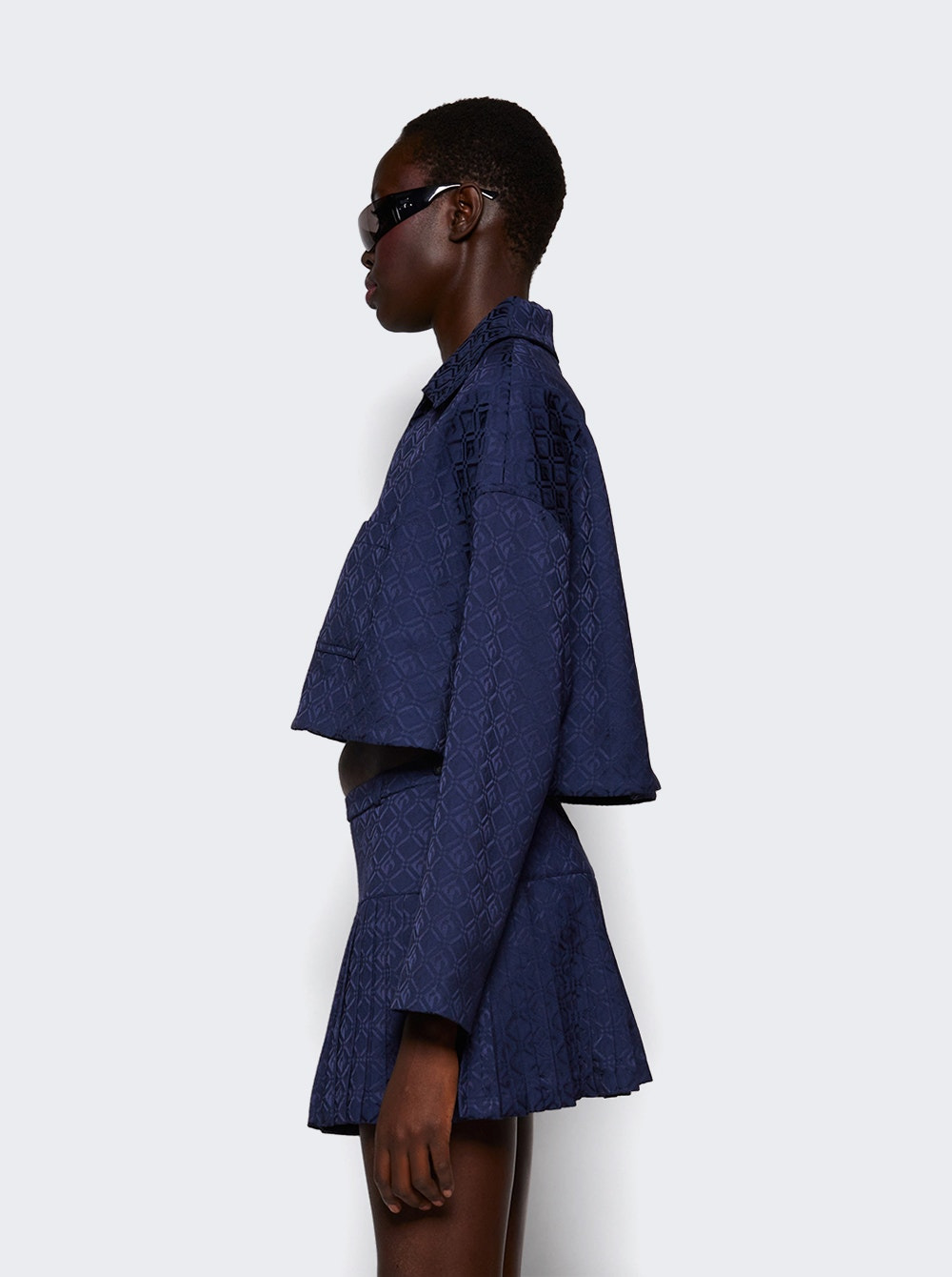 Moon Diamond Jacquard Tailoring Vareuse Navy - 4