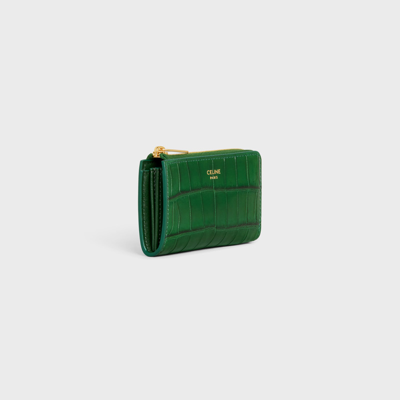 CELINE Zipped Coin Purse in Crocodile outlook