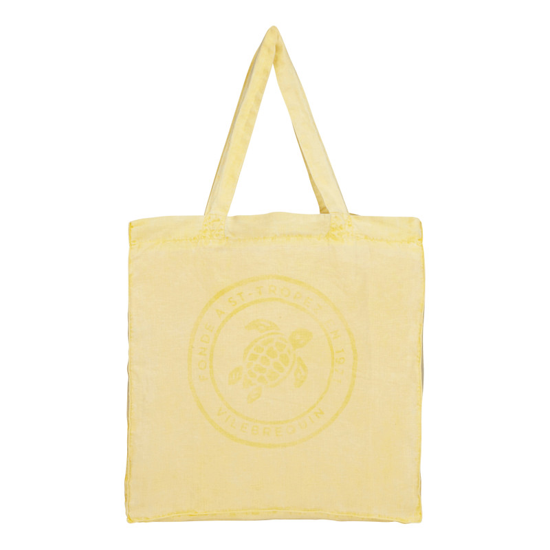 Linen Turtle Unisex Tote Bag Mineral Dye 1