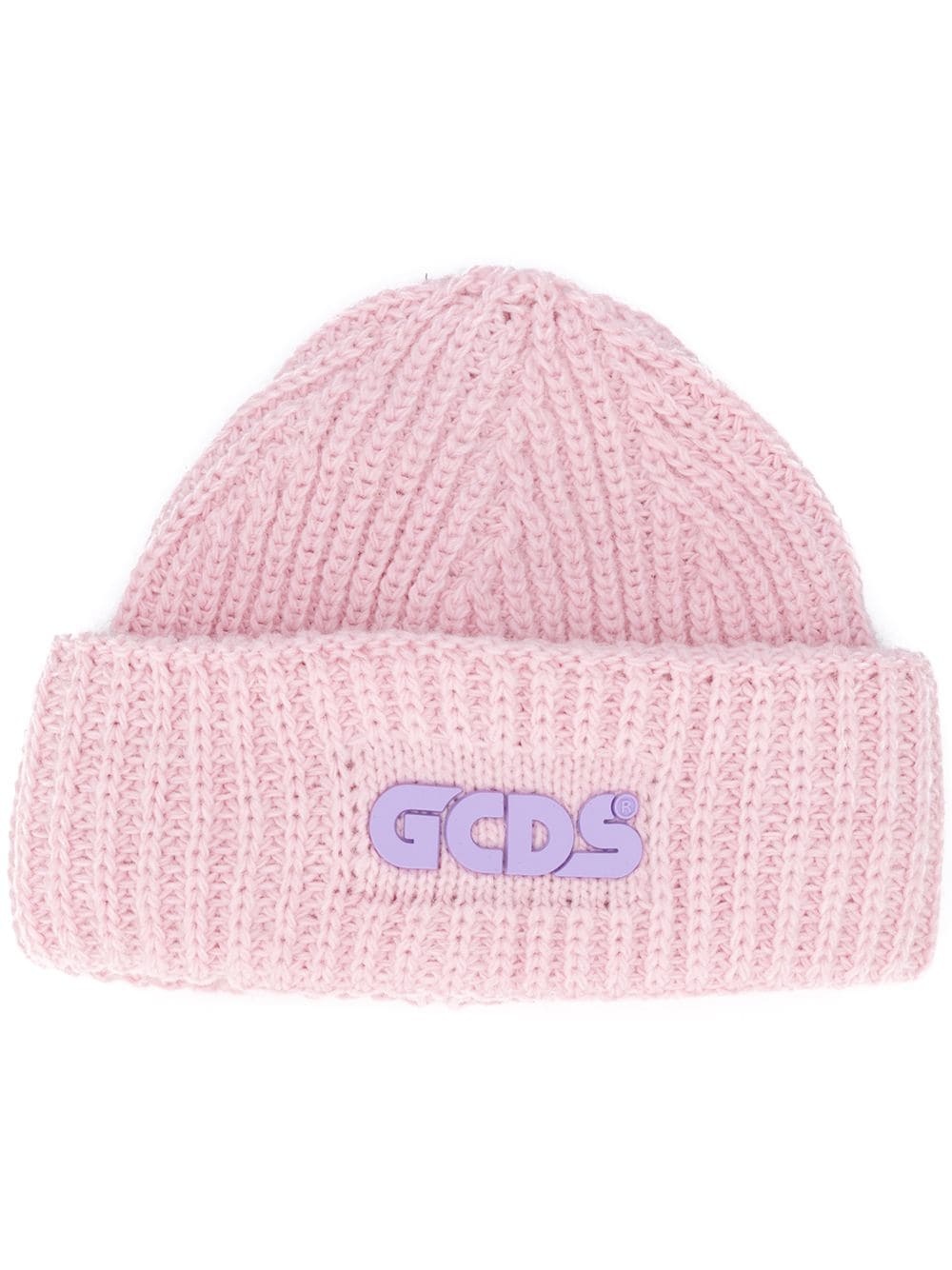 ribbed logo beanie - 1