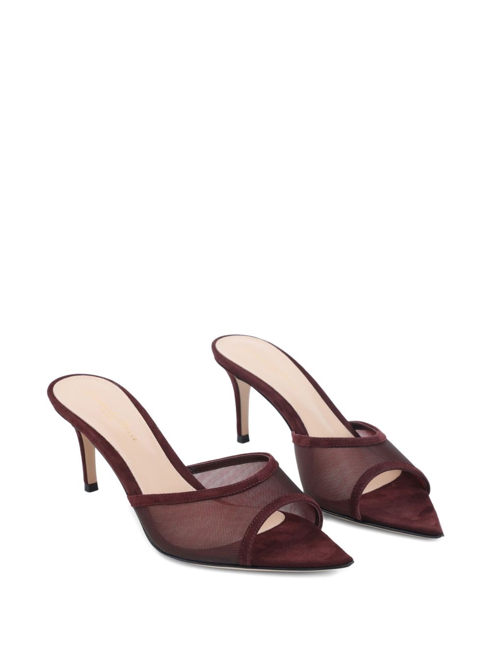 70mm leather heeled mules - 2