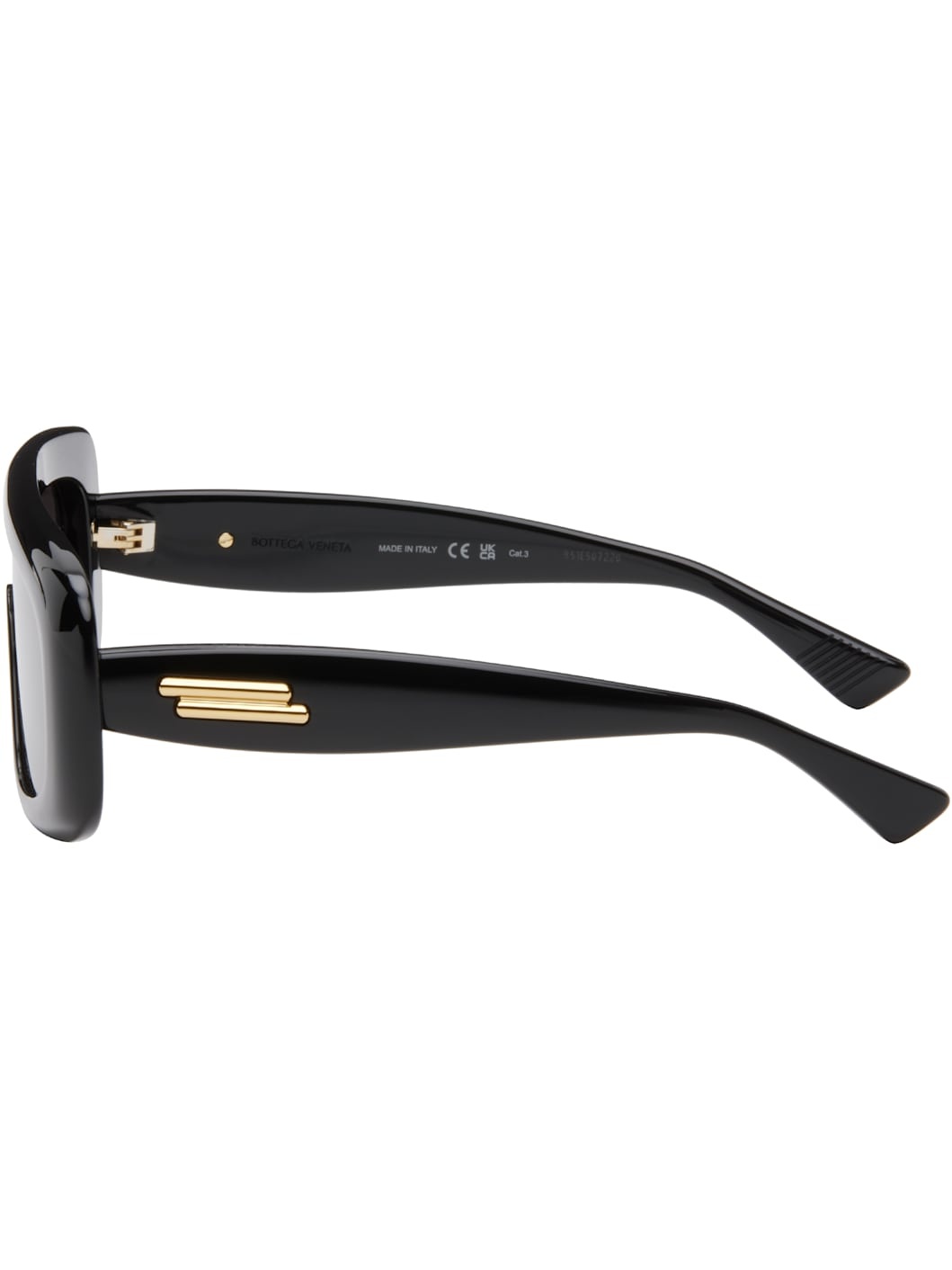 Black Curvy Mask Acetate Sunglasses - 3