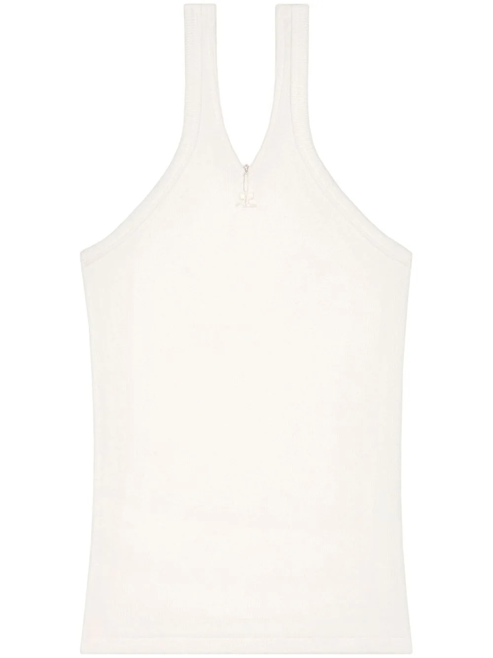 logo-embroidered ribbed tank top - 1