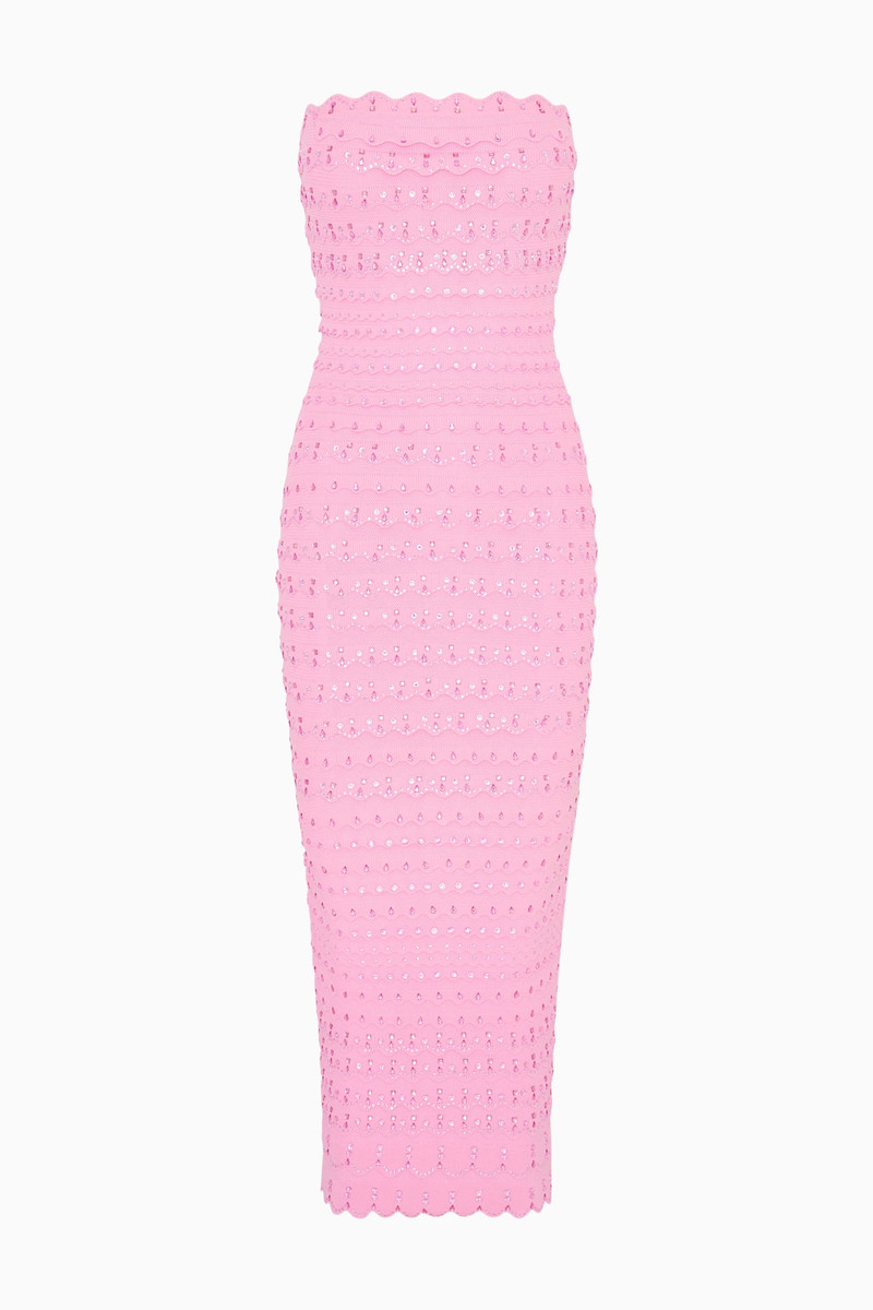 Eclipse Rhinestone Scallop Bandage Dress 1