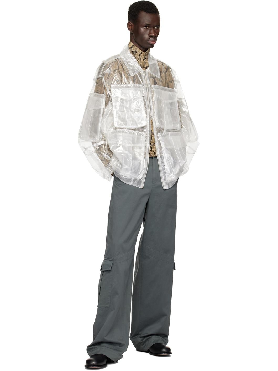 Gray Loose Cotton Cargo Pants - 4