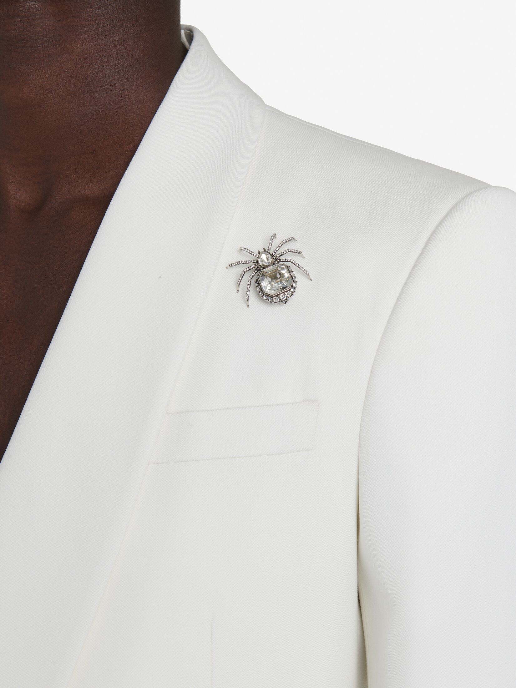 Men's Jewelled Spider Brooch in Antique Silver - 4