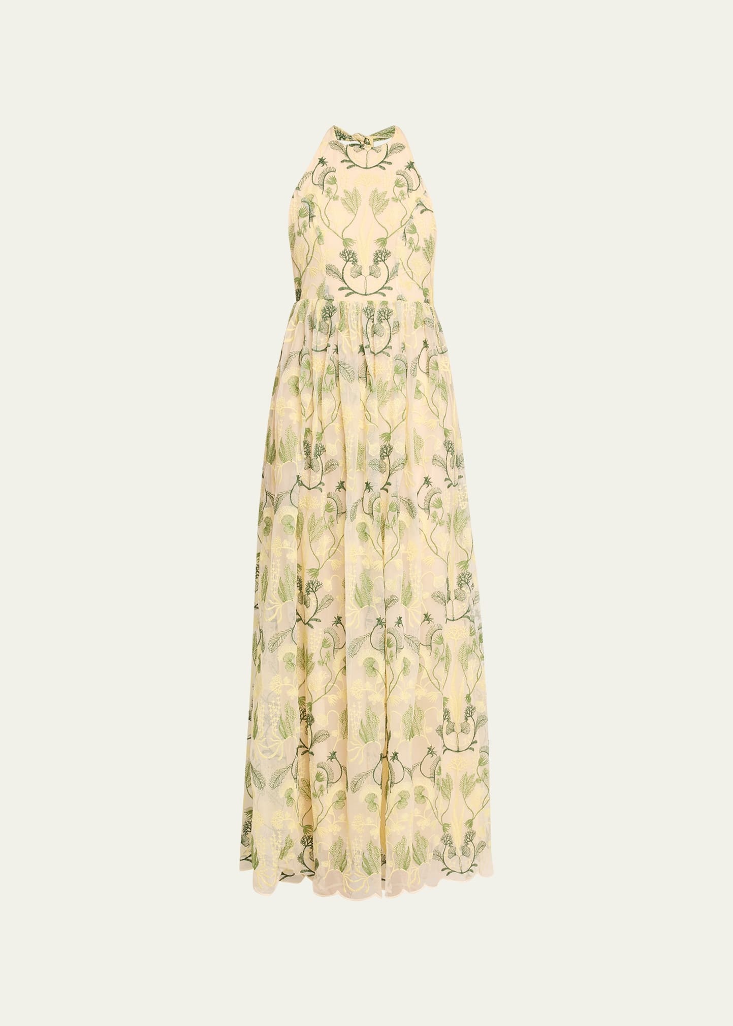 Acanella Embroidered Tie-Back Maxi Dress - 1