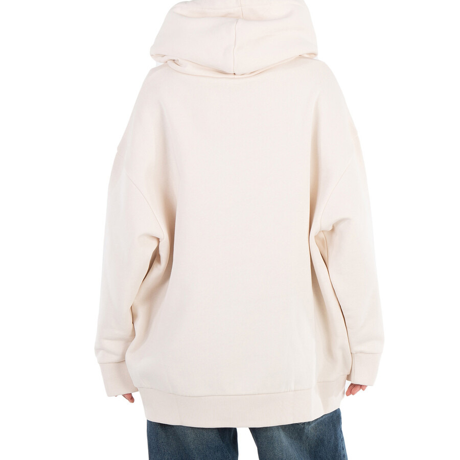 Stella Mccartney Ladies Cream Moto Logo-print Hoodie - 6