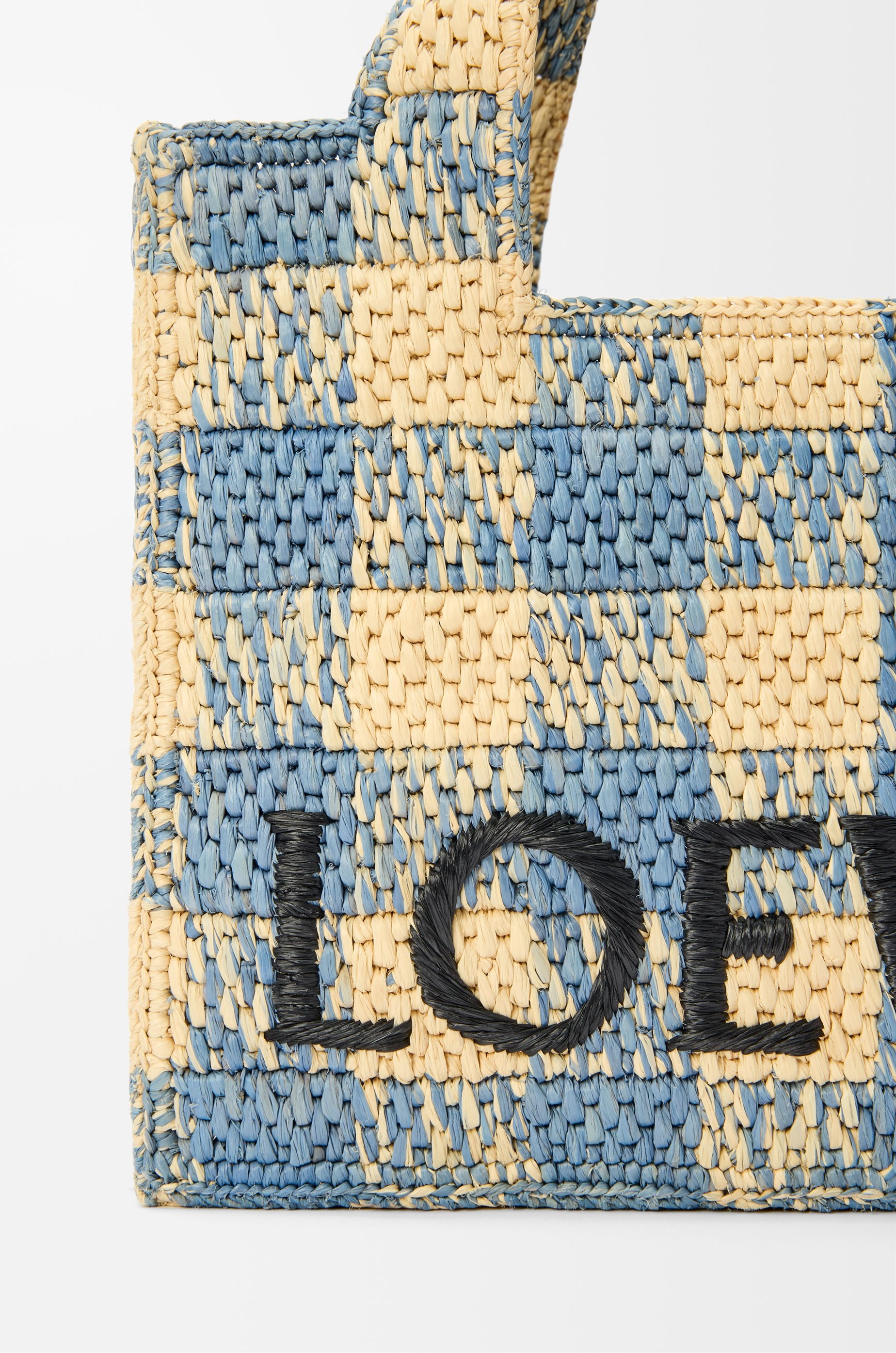 Small LOEWE Font tote in raffia - 9