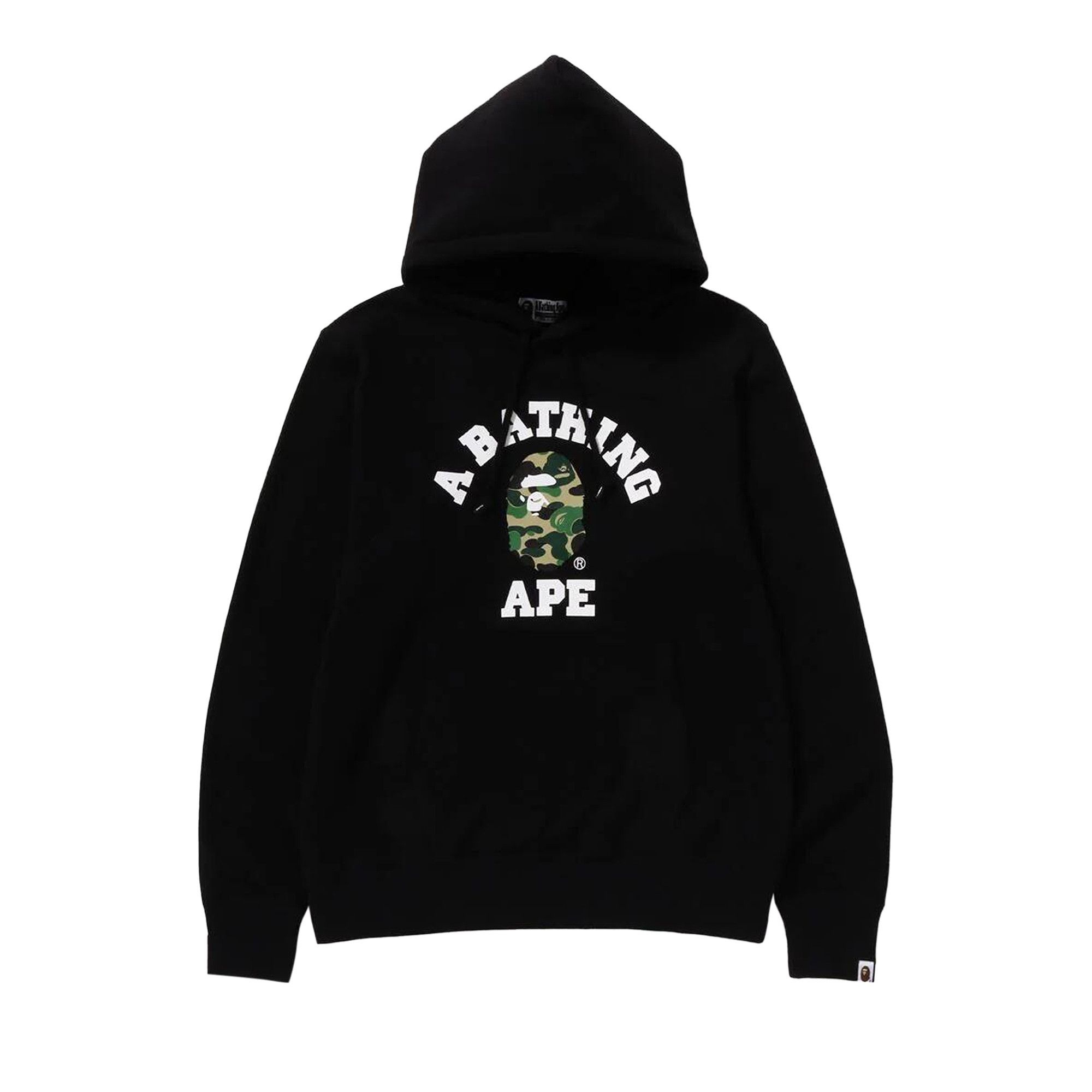 BAPE ABC Camo College Organic Pullover Hoodie 'Black/Green' - 1