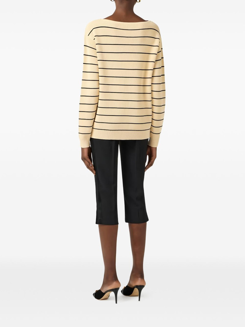 striped v-cut knit pullover 3